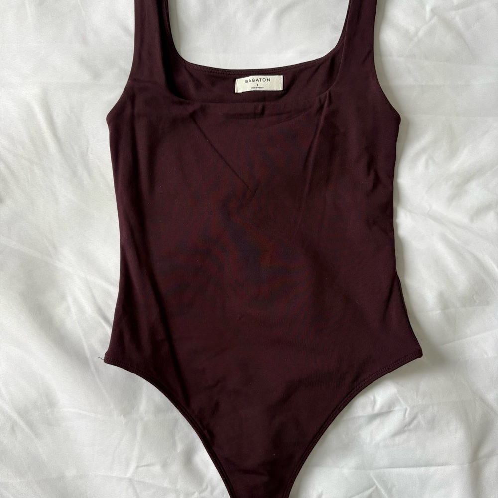 Babaton Maroon Contour Bodysuit